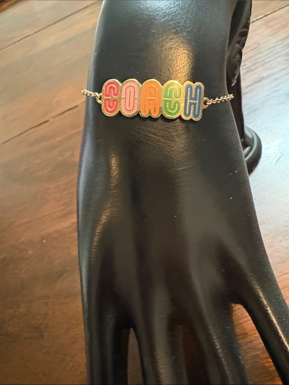 COACH Vintage Multicolor Slider Chain Bracelet